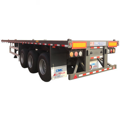 12400*2500*1580mm, 12400*2500*1580mm CIMC 3 Axles Container Flatbed Semi Trailer 60tons