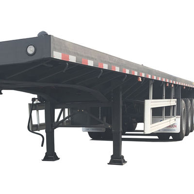 12400*2500*1580mm, 12400*2500*1580mm CIMC 3 Axles Container Flatbed Semi Trailer 60tons