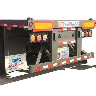 12400*2500*1580mm, 12400*2500*1580mm CIMC 3 Axles Container Flatbed Semi Trailer 60tons